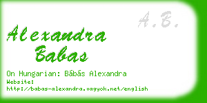 alexandra babas business card